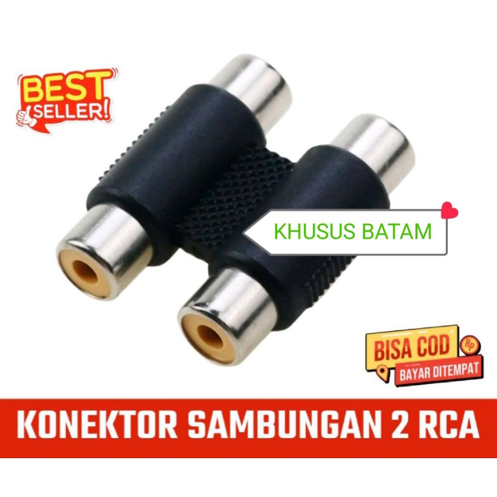 jack rca dual female to dual female rca sambungan jack audio