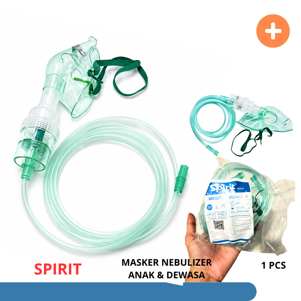 Masker Nebulizer SPIRIT Untuk Dewasa Anak Bayi Masker Terapi Uap Asma Praktis Alat Bantu Pernapasan