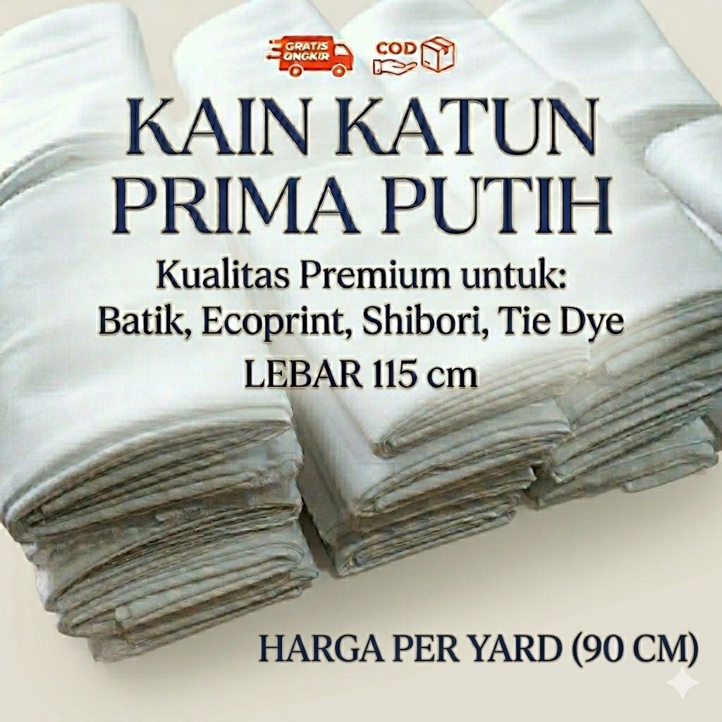 Kain Mori Katun Prima untuk Ecoprint, Batik, Tie Dye, Shibori