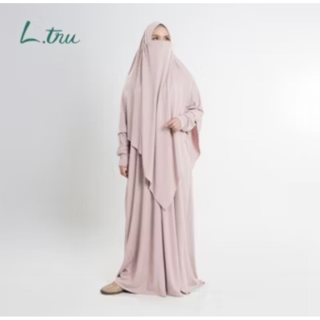 L.tru - Set Khimar & Kaftan Premium | Kaftan Kaus Anti Gerah | Set Baju Haji dan Umroh New