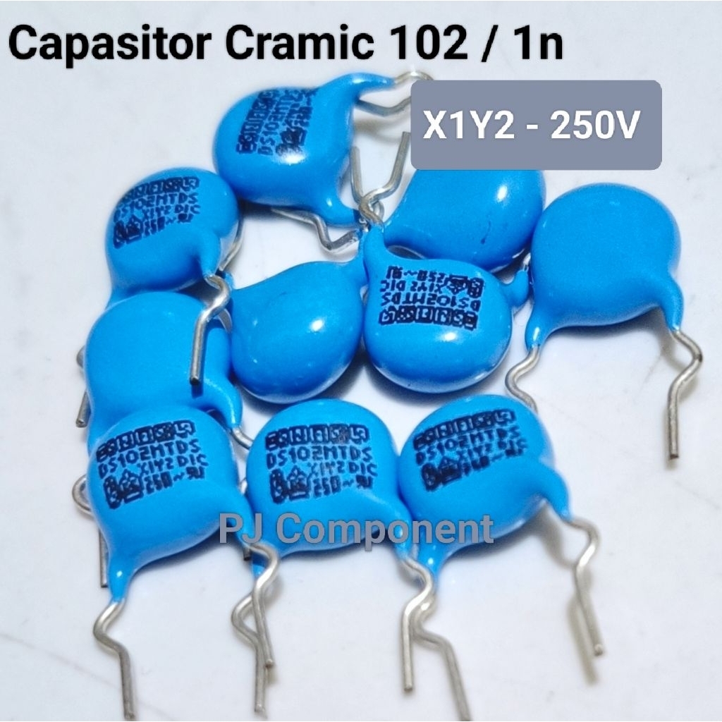 10X Capasitor Cramic 102 , 221 ,222 250V kapasitor Kramik Biru