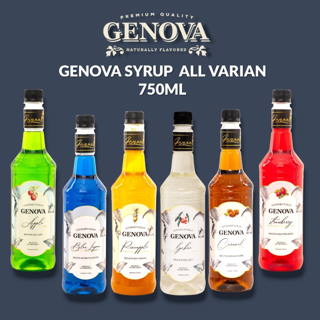Genova - Syrup Genova All Varian 750 ML - sirup genova - Genova syrup - Sirup minuman merk Genova