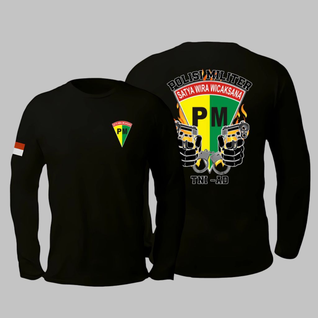 KAOS ATASAN PRIA POLISI MILITER SATYA WIRA WICAKSANA LENGAN PANJANG