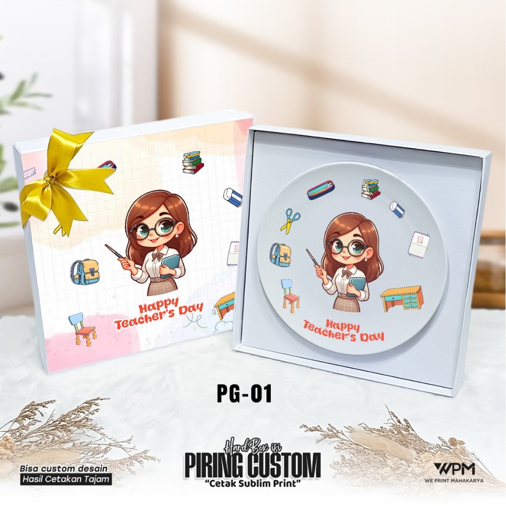 SOUVENIR PIRING WISUDA / PERPISAHAN / CUSTOM SEKOLAH /  LEBARAN /  NATAL CUSTOM / PAKET SOUVENIR NAT
