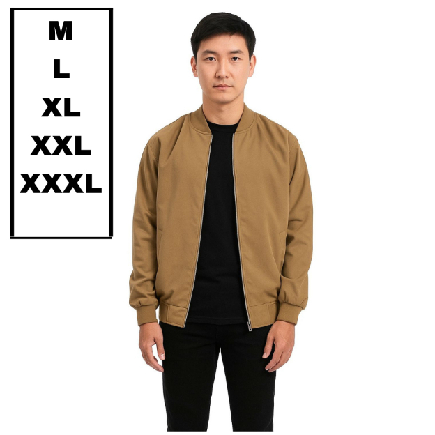 Jaket bomber kanvas Polos premium - Jaket bomber Polos pria - Bomber pria kanvas