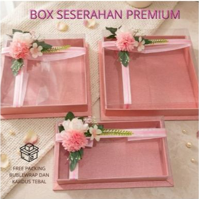BOX KUE HANTARAN BUNGA RANGKAI PREMIUM HARDBOX KOTAK SESERAHAN LAMARAN (BKBR 02)