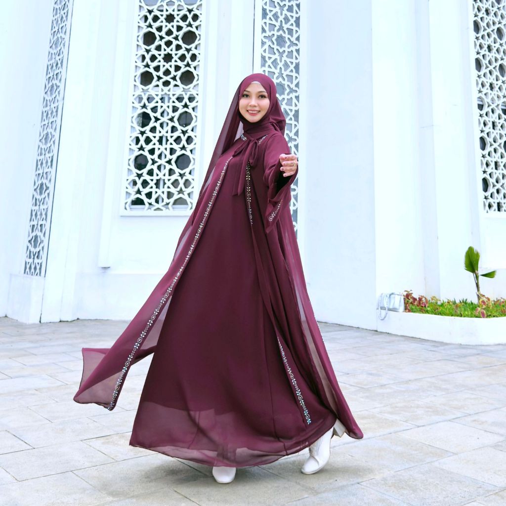 Gamis Abaya Hawa Set Hijab Cerruty Babydoll Premium by Alika Hijab Fashion