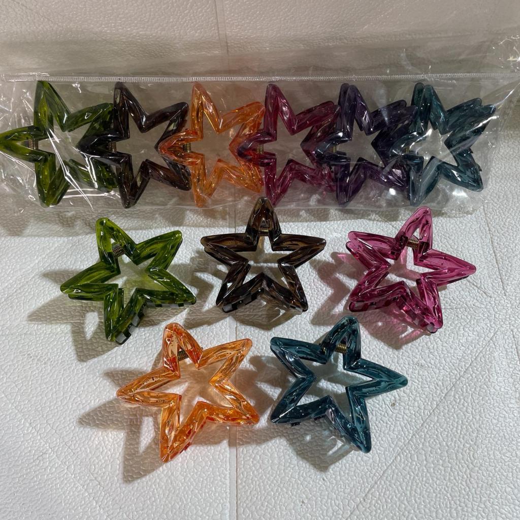 Jepit Rambut Model Bintang isi 12pcs Jedai Bintang Salon Rambut Model bintang 7cm