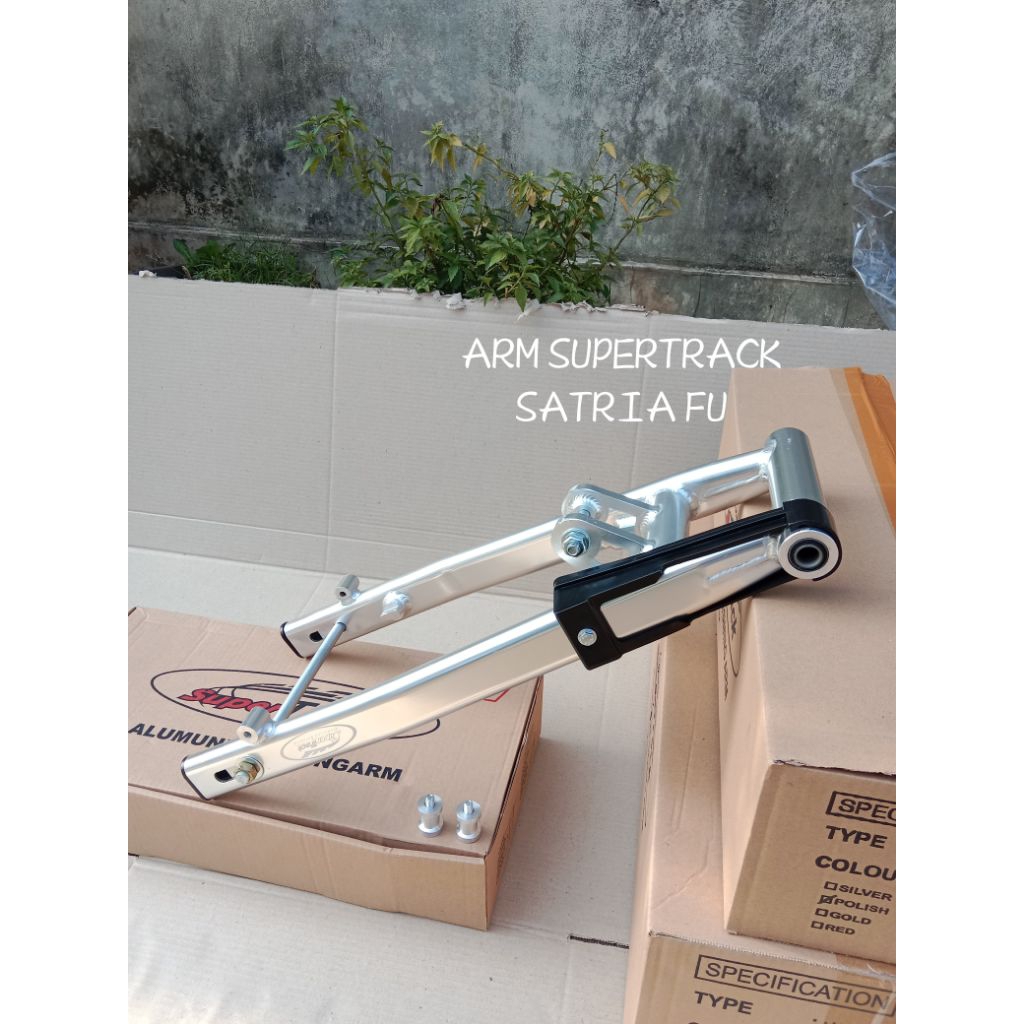 SASIS ATAU SWING ARM SUPERTRACK GEN 2 SATRIA FU SILVER POLISH ACCESSORIES MOTORCYCLE