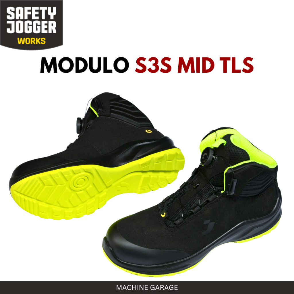 Sepatu Safety Jogger Works Modulo S3S Mid TLS Nano Carbon Toecap Metal Free Antistatic ESD Anti Slip