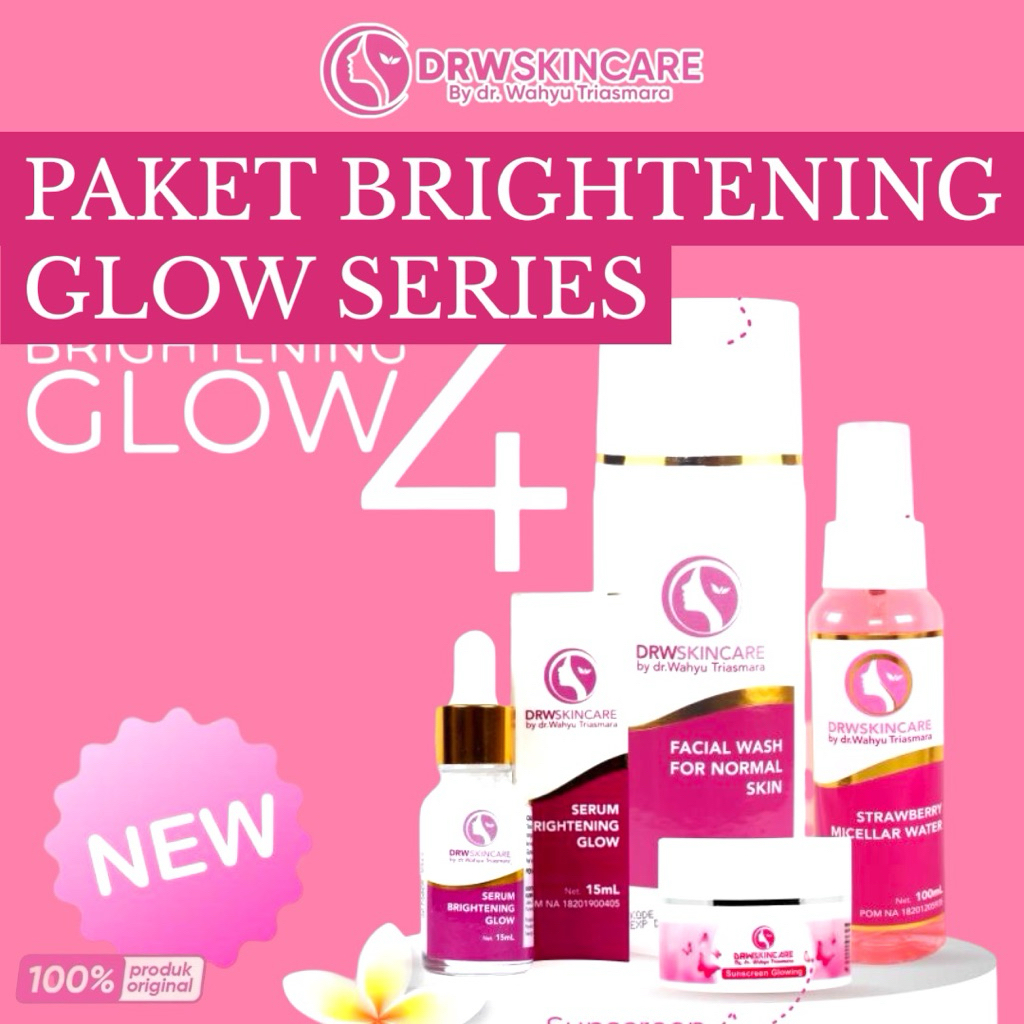 DRW Skincare Paket Brightening Glow Membantu Memudarkan Flek Hitam Kusam Bekas Jerawat Wajah Susah P