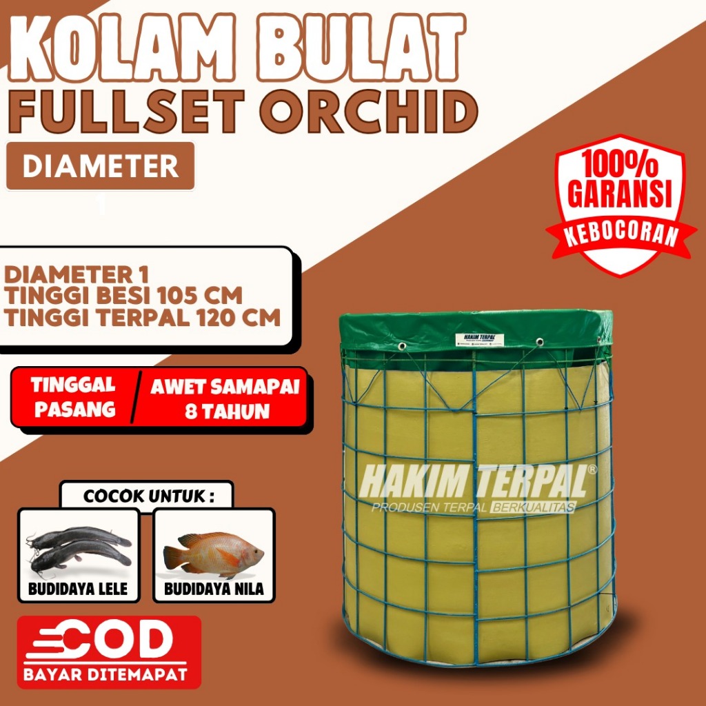 kolam bulat D1 fullset orchid semikaret bioflok