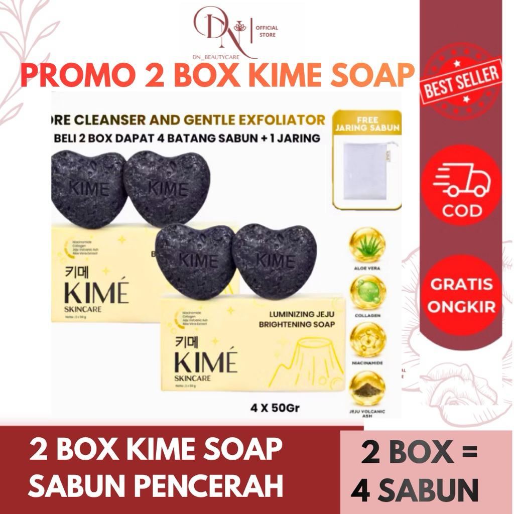 [BUNDLING 2 BOX] KIME LUMINIZING JEJU SOAP ISI 2 pPCS SABUN PENCERAH KULIT BADAN SABUN KIME KOREA SA