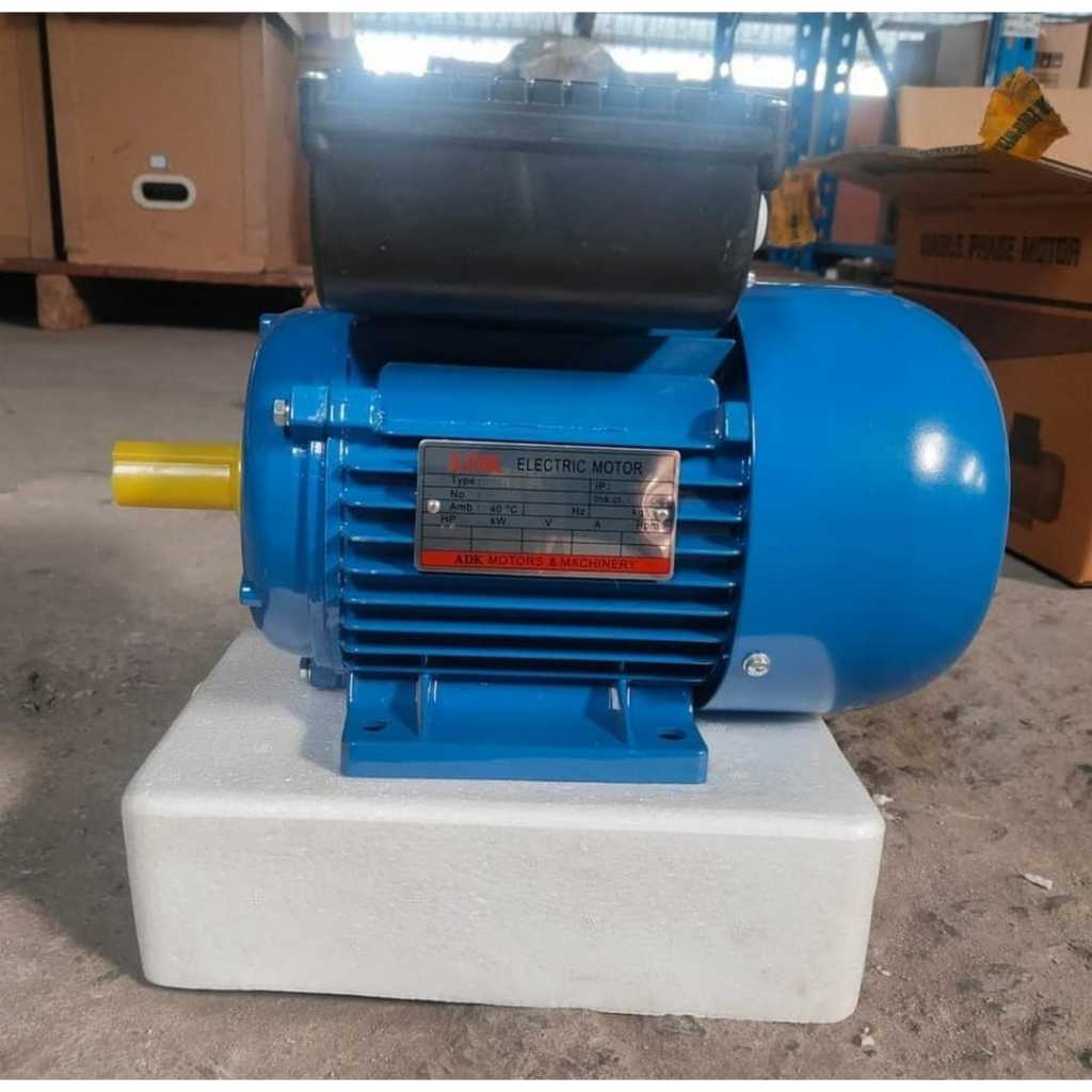 Dinamo ADK 1.5 HP 1 Phase 1400 Rpm Dinamo Elektro Motor 1,5 HP Plus Kabel dan Colokan