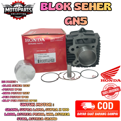 BLOK SEHER KODE-GN5 ASLI ORIGINAL HONDA GRAND/SUPRA (LAMA)/SUPRA X 100(LAMA)/ASTREA PRIMA/WIN100 ORI