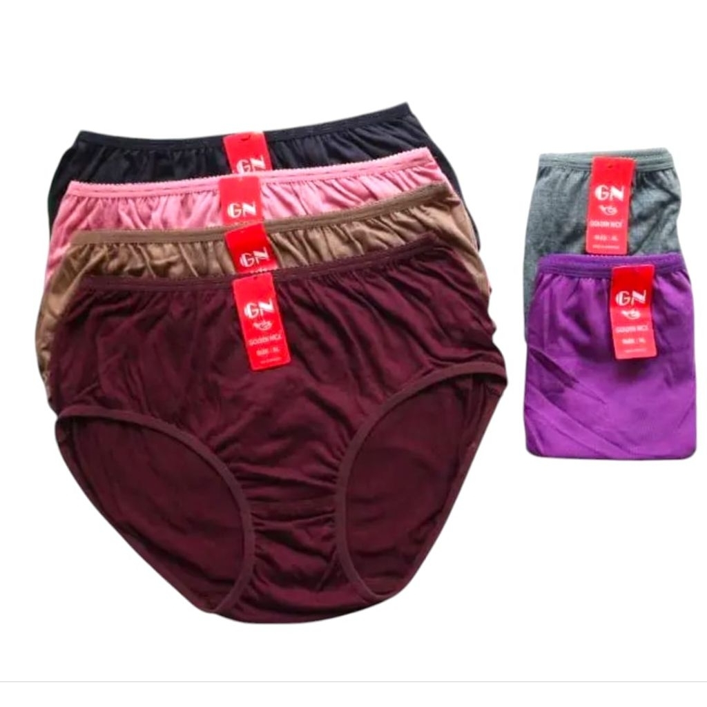 [3pcs,6pcs] Celana Dalam Wanita Dewasa Golden Nick 939 Model Karet Kecil -Celana Cewek Ukuran M, L, 