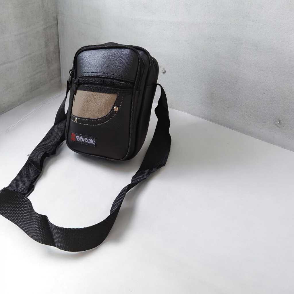 Tas selepang pria bahan kulit sibtetis / kalaf casual tas selempang pria kotak mini unisex
