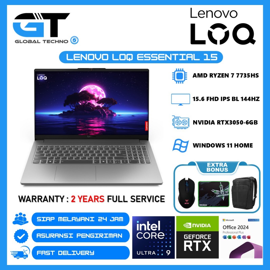 Lenovo LOQ Essential 15ARP10E AMD Ryzen 7 7735HS 32GB 1TB 15.6" RTX4050 WINDOWS11+M365+OH2024