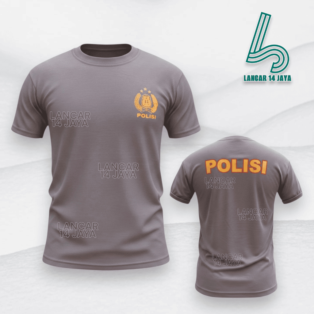 Kaos Polisi Coklat Super Tebel/Kaos Dalam Coklat Polisi Pendek