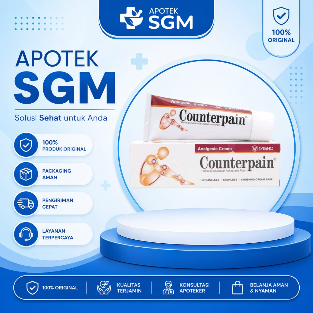 COUNTERPAIN 60 GRAM TAISHO ANALGESIC CREAM KRIM NYERI OTOT SENDI KESELEO COUNTER PAIN BESAR 60 GR MU