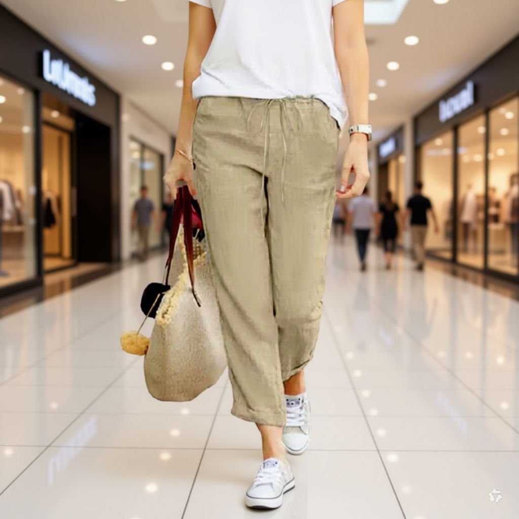 Celana linen Panjang Wanita bahan linen rami premium