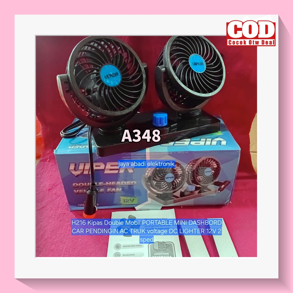 A348 Kipas Double Mobil PORTABLE MINI DASHBORD CAR PENDINGIN AC TRUK voltage H216 DC LIGHTER 12V dua