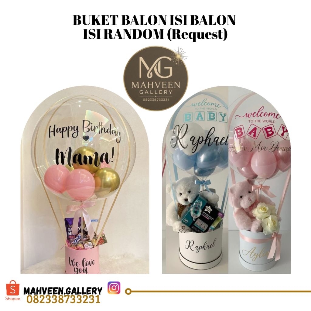 Buket_Balon_PVC/Hot Air Balloon Gift Custom