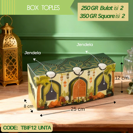Box packaging hampers kue lebaran muat 2 toples 250gr 350gr