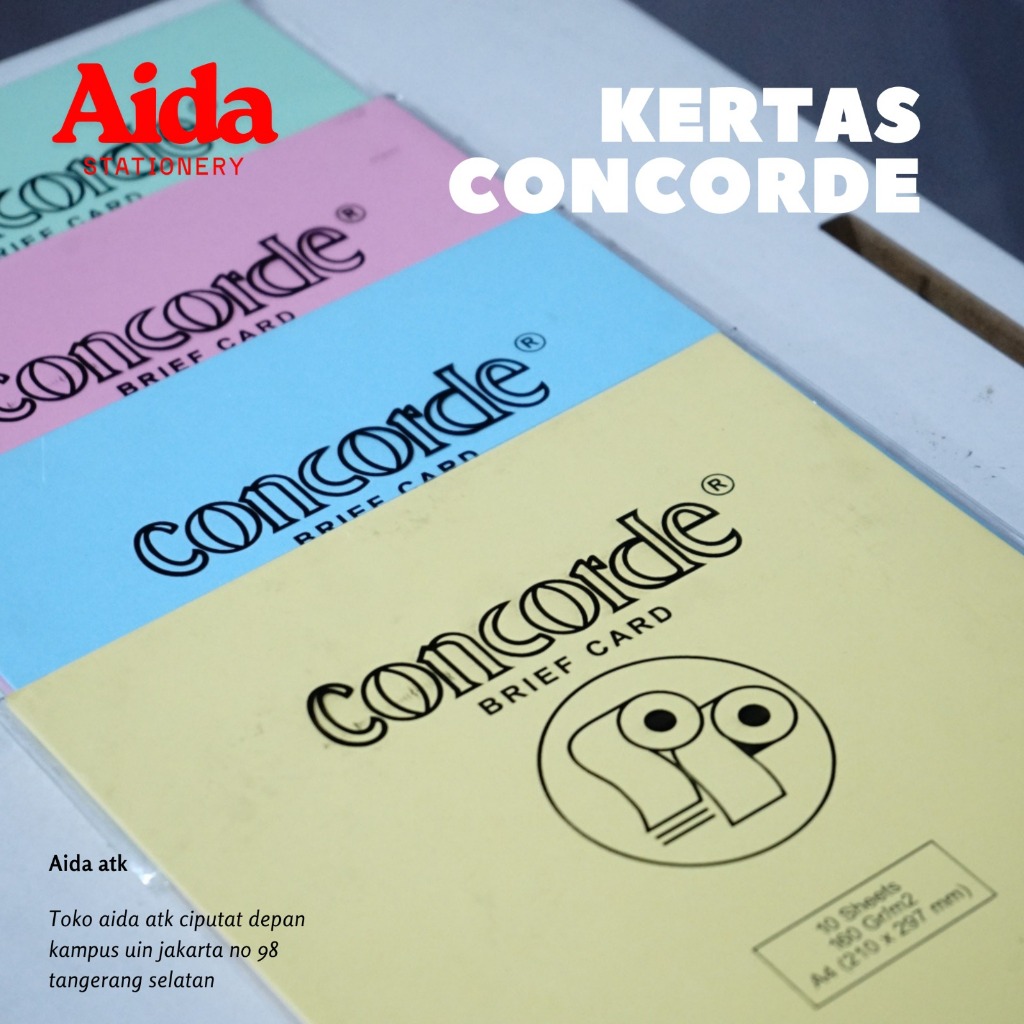 KERTAS CONCORDE A4 160 GSM 10 LEMBAR, CONCORDE 200GSM PUTIH KERTAS CONCORDE 90 GSM Putih dan 100 GSM