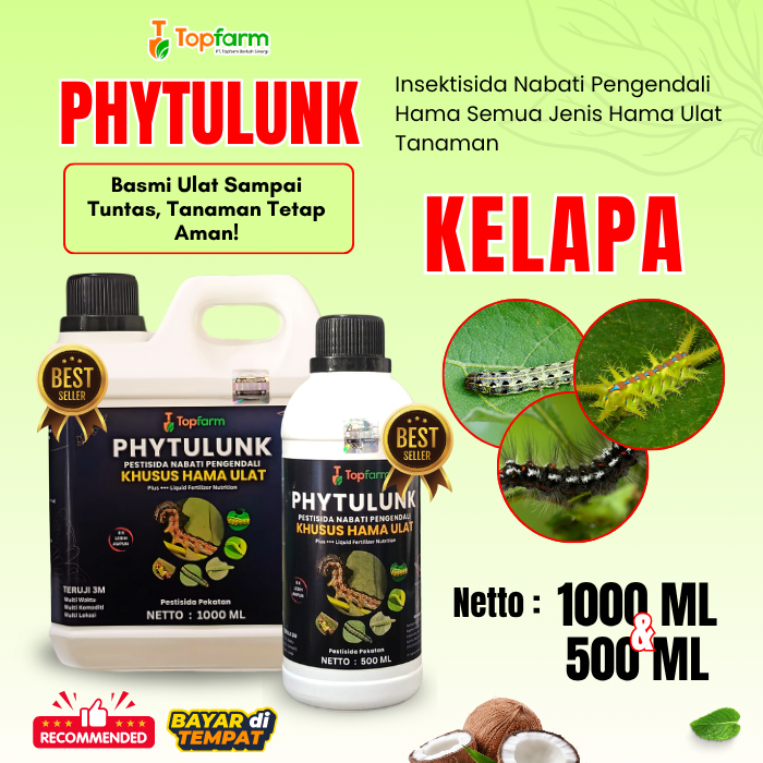 Pestisida Hama Ulat Daun Kelapa / Obat Hama Daun Kelapa / Obat Ulat Topfarm / Obat Ulat Buah Kelapa