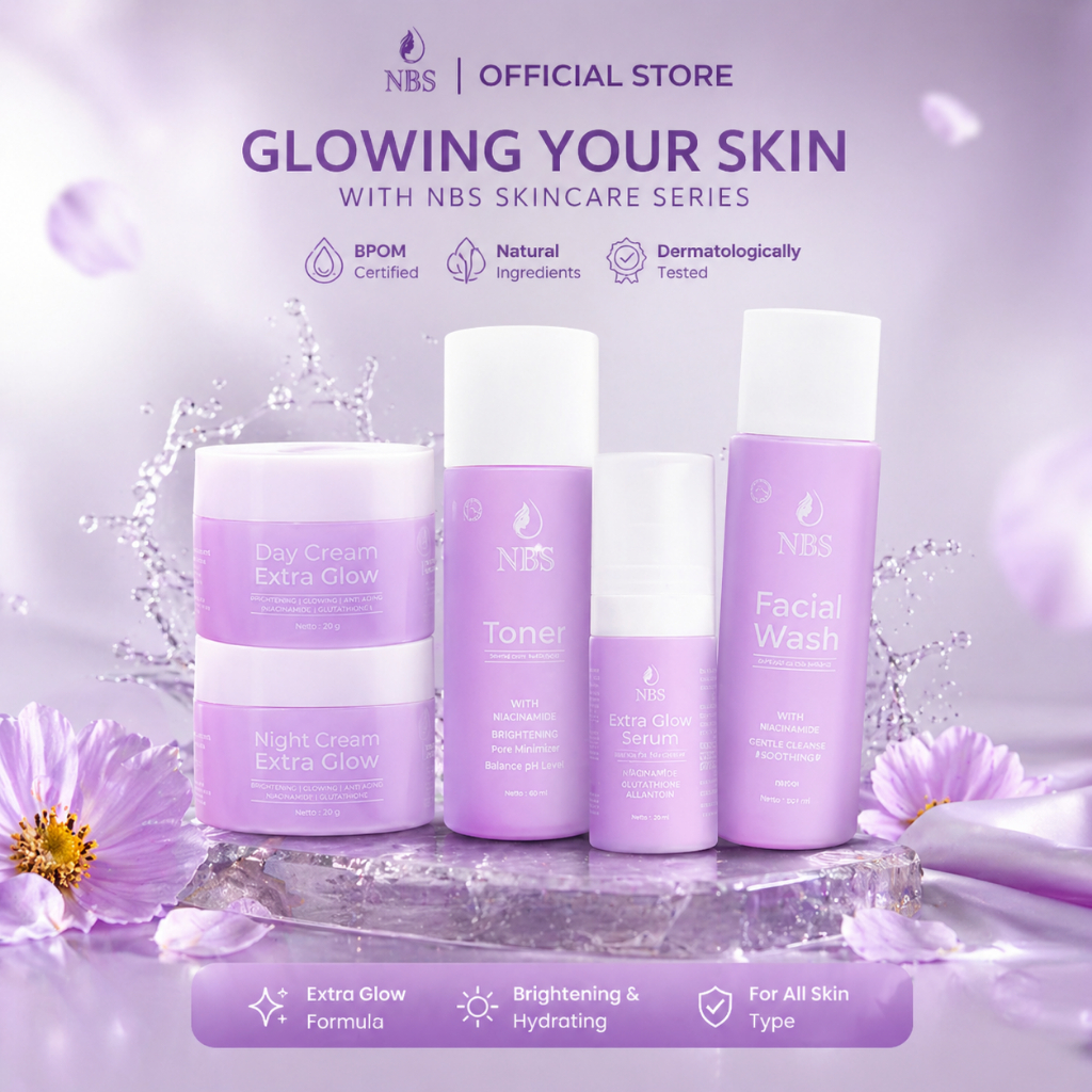 Paket Skincare Glowing Cepat NBS Extra Glow | Cerahkan Kusam & Flek Hitam BPOM