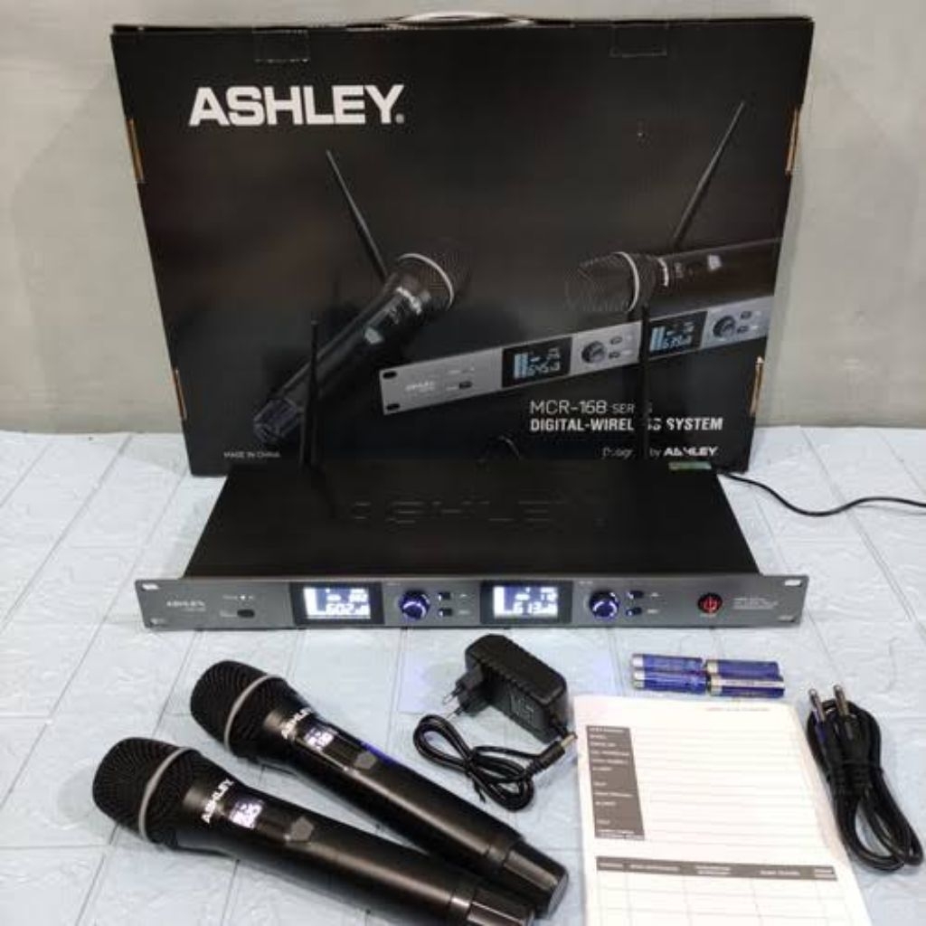 MIC WIRELESS ASHLEY MCR168 MICROPHONE ASHLEY MCR 168 ANTI FEEDBACK karaoke