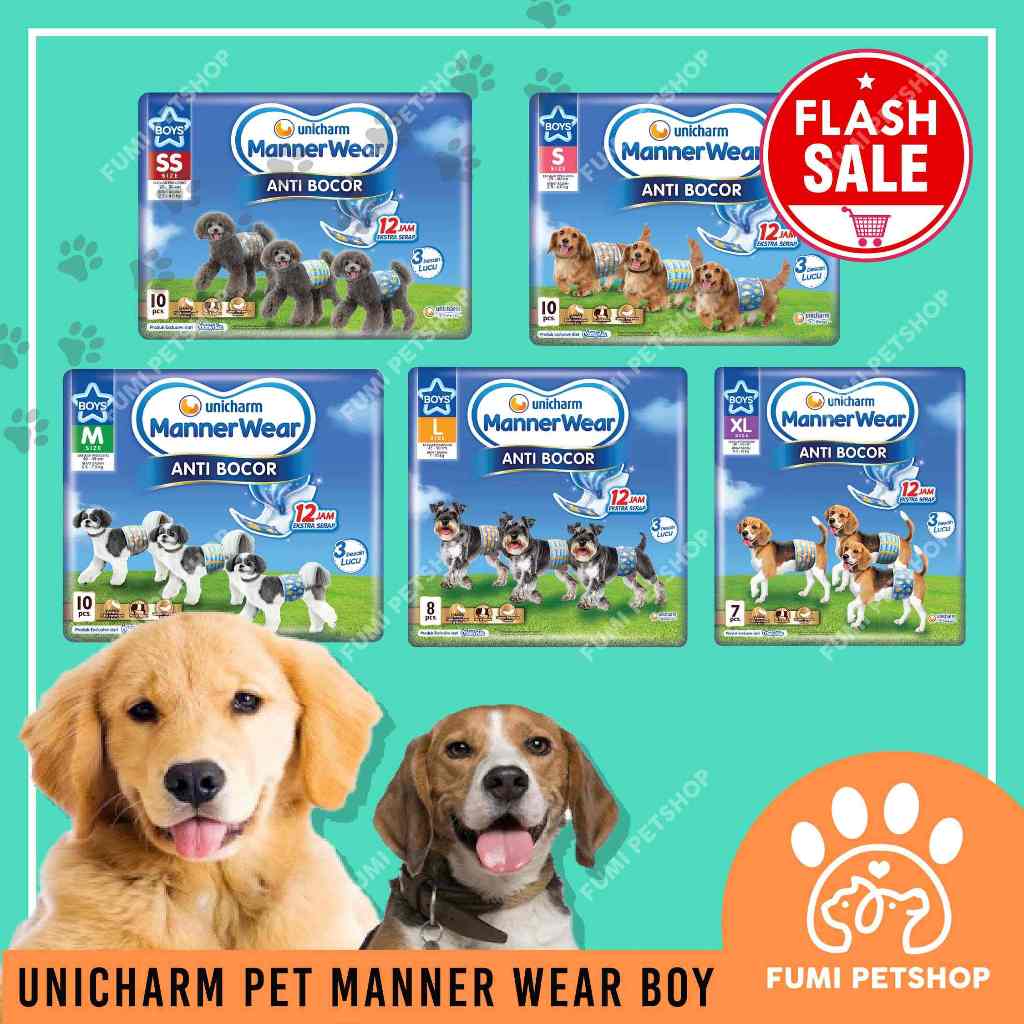 POPOK HEWAN UNICHARM MANNER WEAR BOY - POPOK ANJING JANTAN