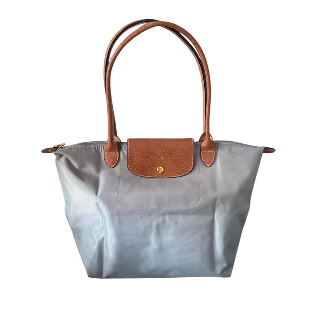 [PRELOVED] Longchamp Tote Bag Large Long Handle - Grey/Steel