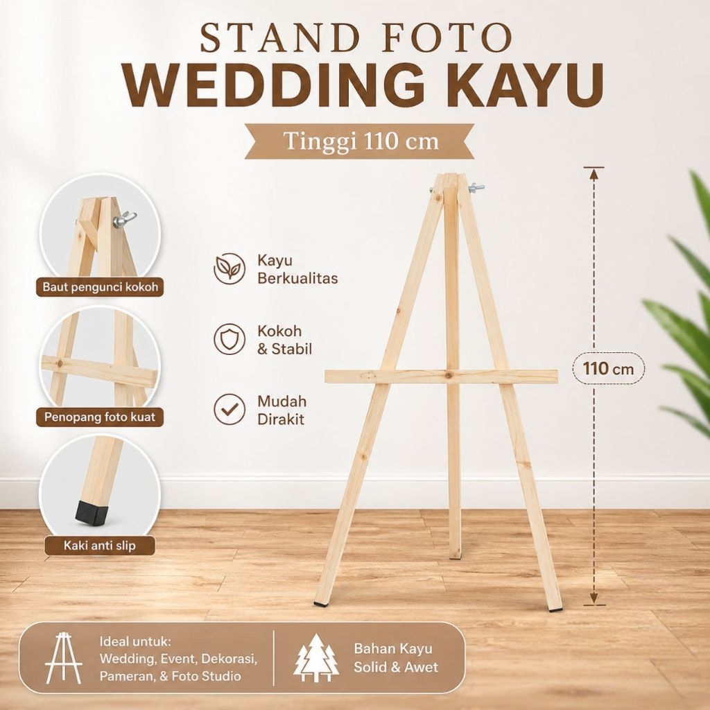 Stand Foto Wedding dari kayu siap pakai