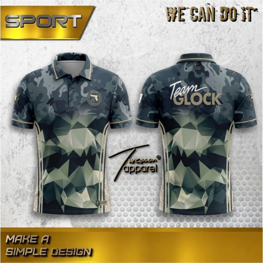 KAOS JERSEY PRINTING SERIES SHOOTER TEAM GLOCK PERBAKIN OLAHRAGA MENEMBAK MURAH