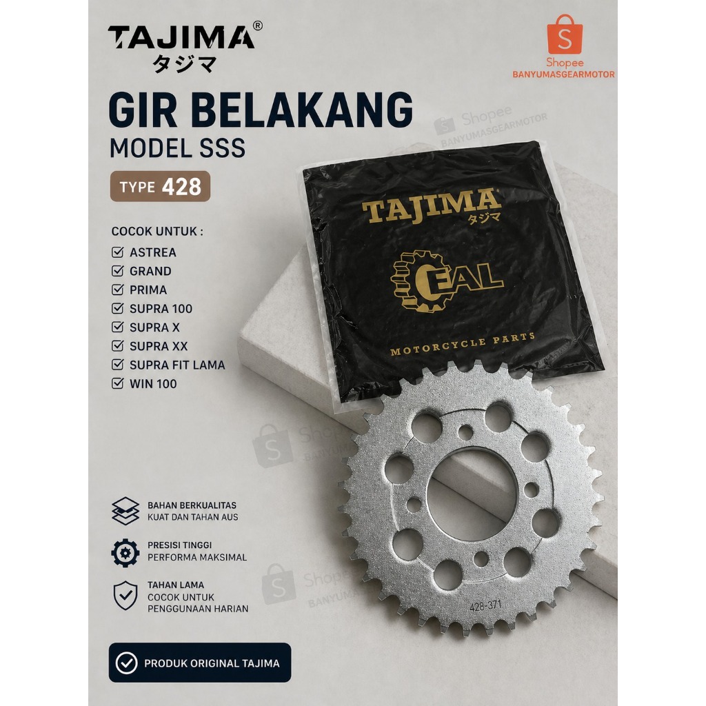 Gear Ger Gir Belakang Grand, Prima Supra x, Supra fit, Win TAJIMA 428 28T, 30T, 31T, 32T, 33T, 34T, 