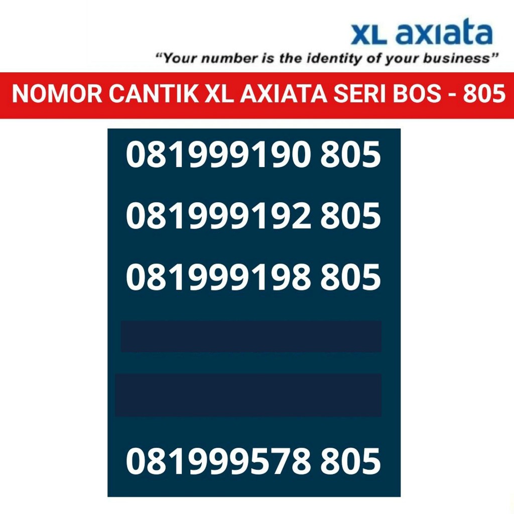 nomor cantik XL axiata kartu perdana BOS 805 nomer cantik spesial