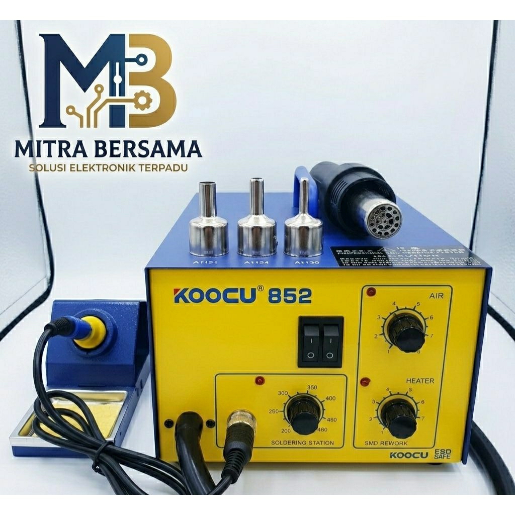 KOOCU 852 Solder Uap 2in1 Blower & Solder Tangan Original Alat Servis Elektronik laptop dan hp