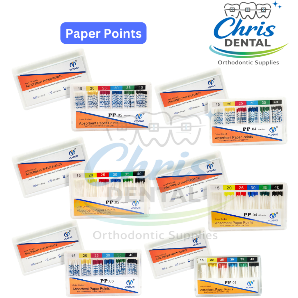 Paper Points Absorbent 2% 4% 6% #15 #20 #25 #30 #35 #40 Tape Scale | Poin Kertas Saluran Akar PSA
