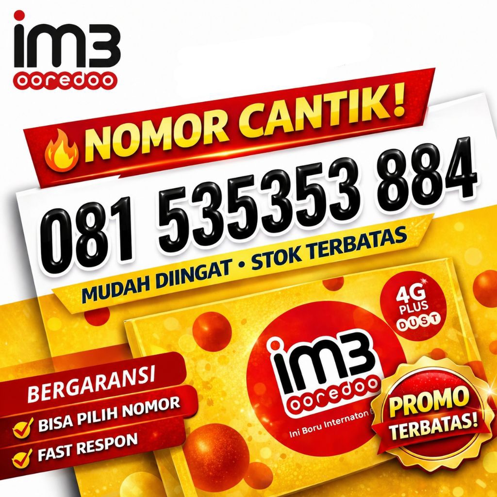 Kartu perdana Nomor cantik indosat im3 indosat ooredo rapi murah mudah di hafal nomer cantik indosat