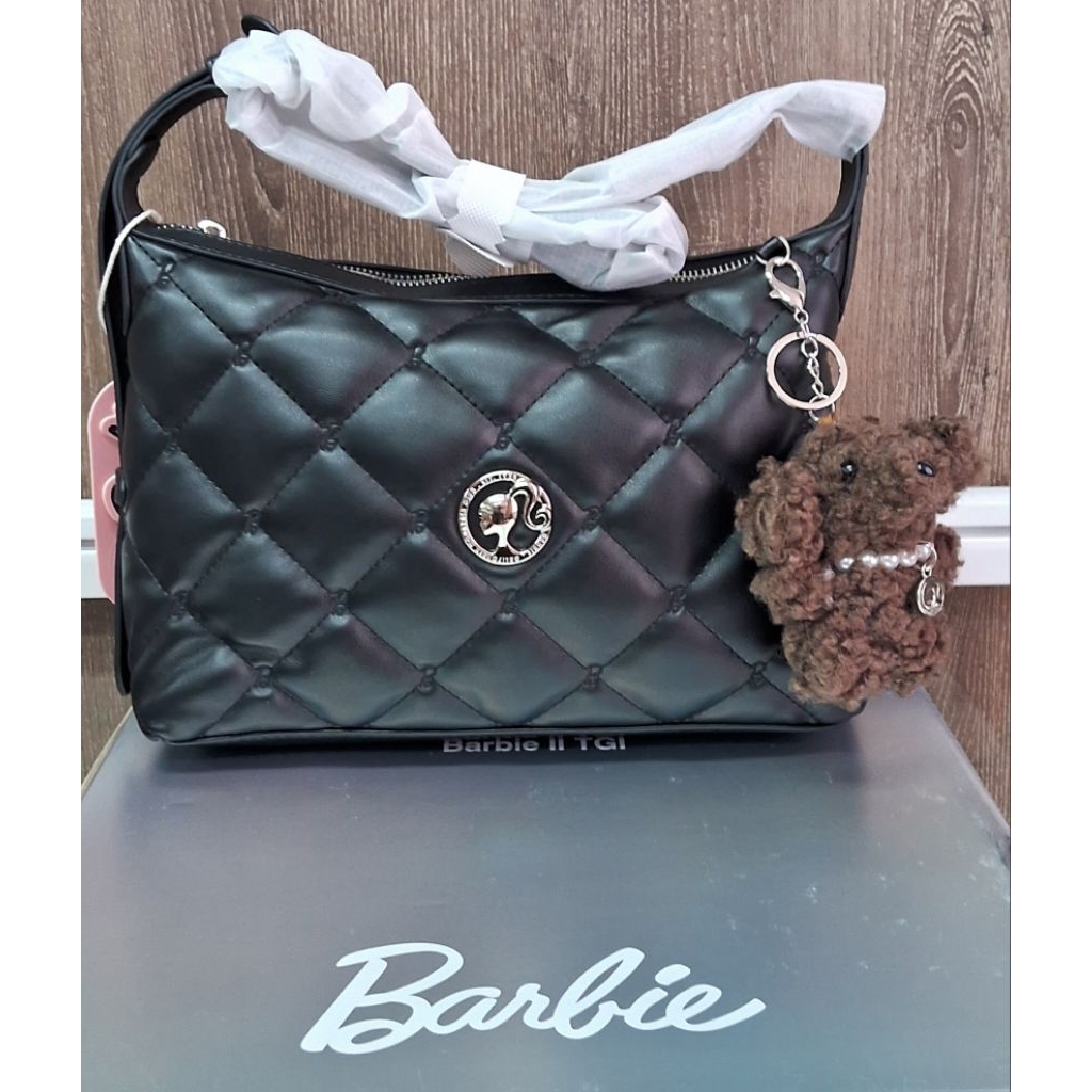 tas barbie laura pillow hitam selempang handbag