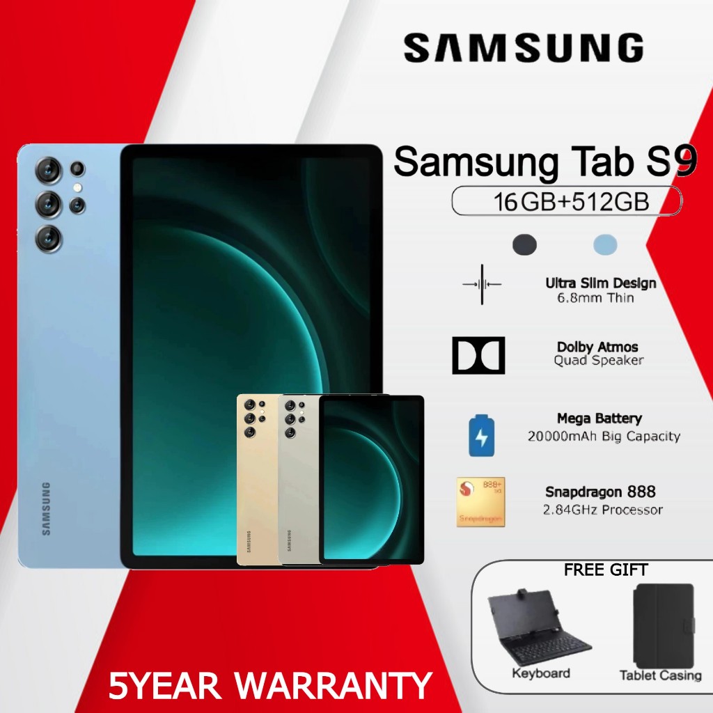 Samsung Galaxy S9 Tab 11 Inch 2026 | 5G/4G LTE | 16GB RAM 512GB ROM | Dual SIM | Android Tablet +COD