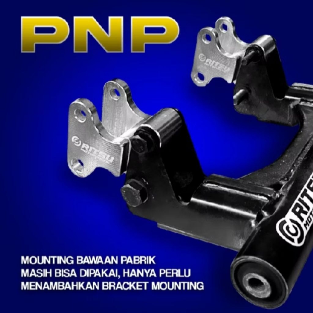 MOUNTING PEMANJANG AEROX NEW & NMAX NEW | Oritsu Motoparts Warna hitam 5cm