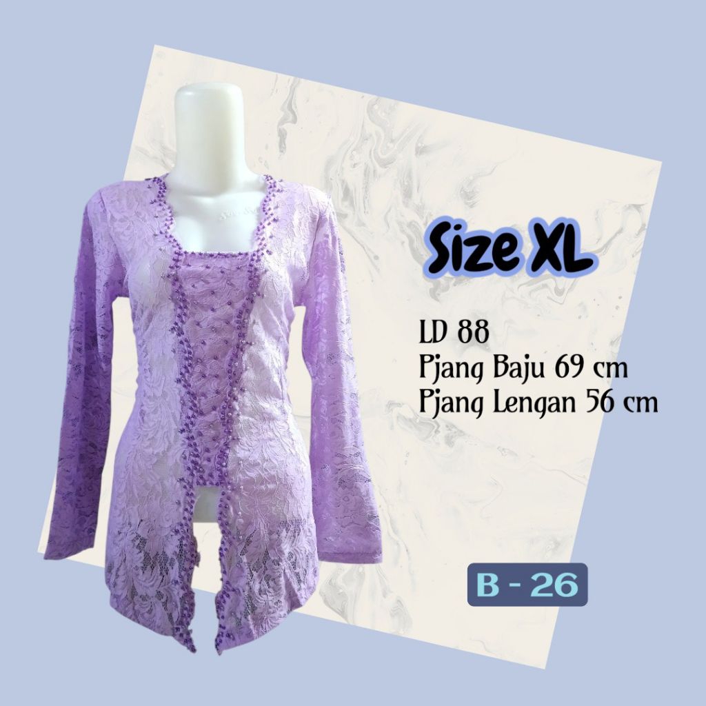 B-26 Kebaya Sofia Payet Lilac XL