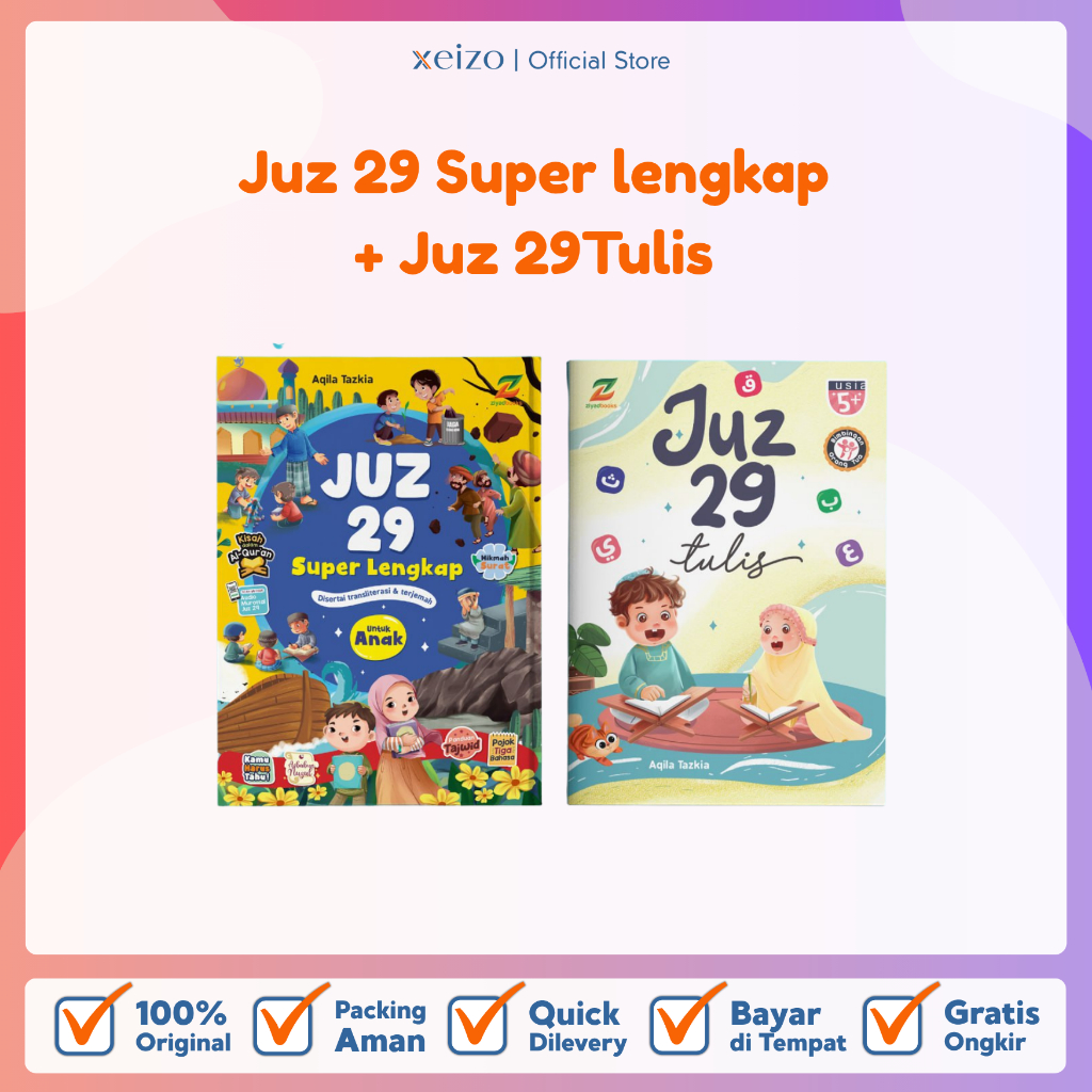 (ISI 2 BUKU) Juz 29 Superlengkap Hardcover – Buku Hafalan & Latihan Tulis Ayat Al-Qur’an untuk Anak