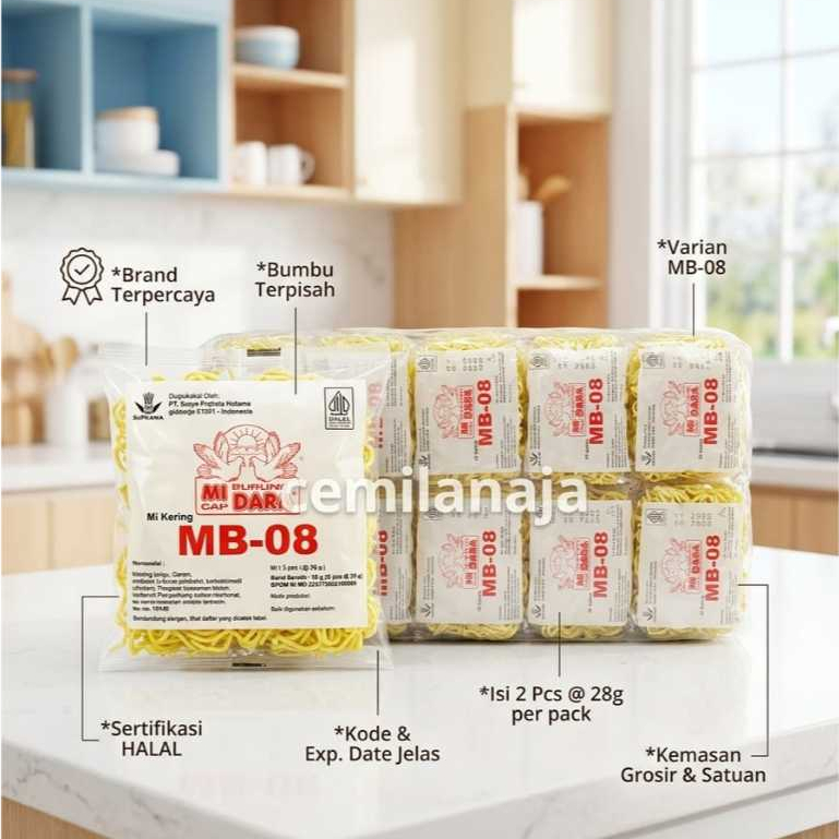 MIE TELOR BURUNG DARA MB 08 BALL ISI 25 MI KERING BASO CUANKI SEBLAK TOKO SEMBAKO BANDUNG MURAH