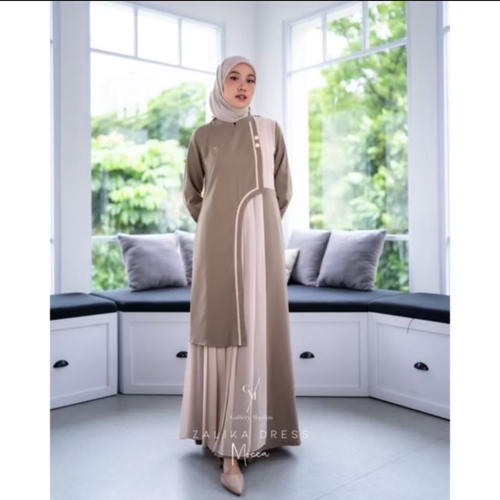 kienka Gamis, dress (zalika dress by gallery muslim original) boleh nego