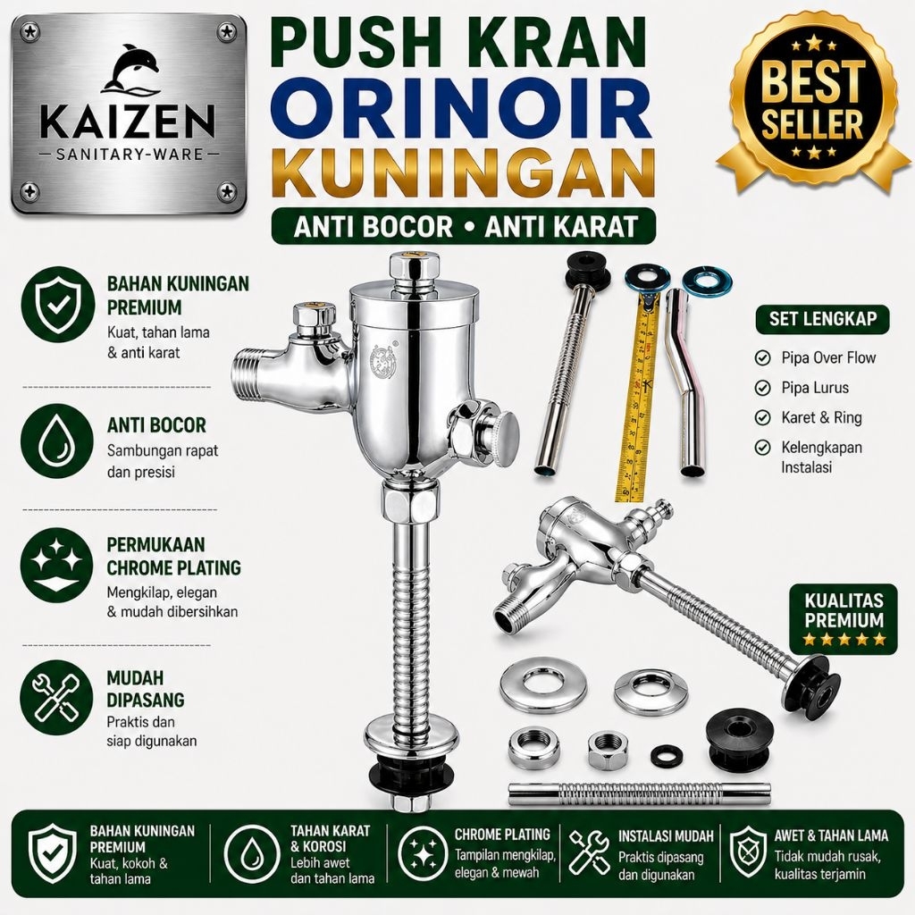Kran Urinoir/Push Kran Urinal/Flash Valve Urinoir Kuningan
