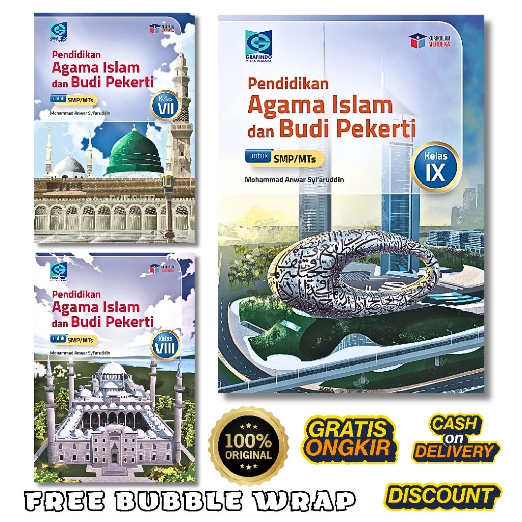 Buku Pendidikan Agama Islam Kelas 7 8 9 SMP/MTs Grafindo Kurikulum Merdeka 2026 Original
